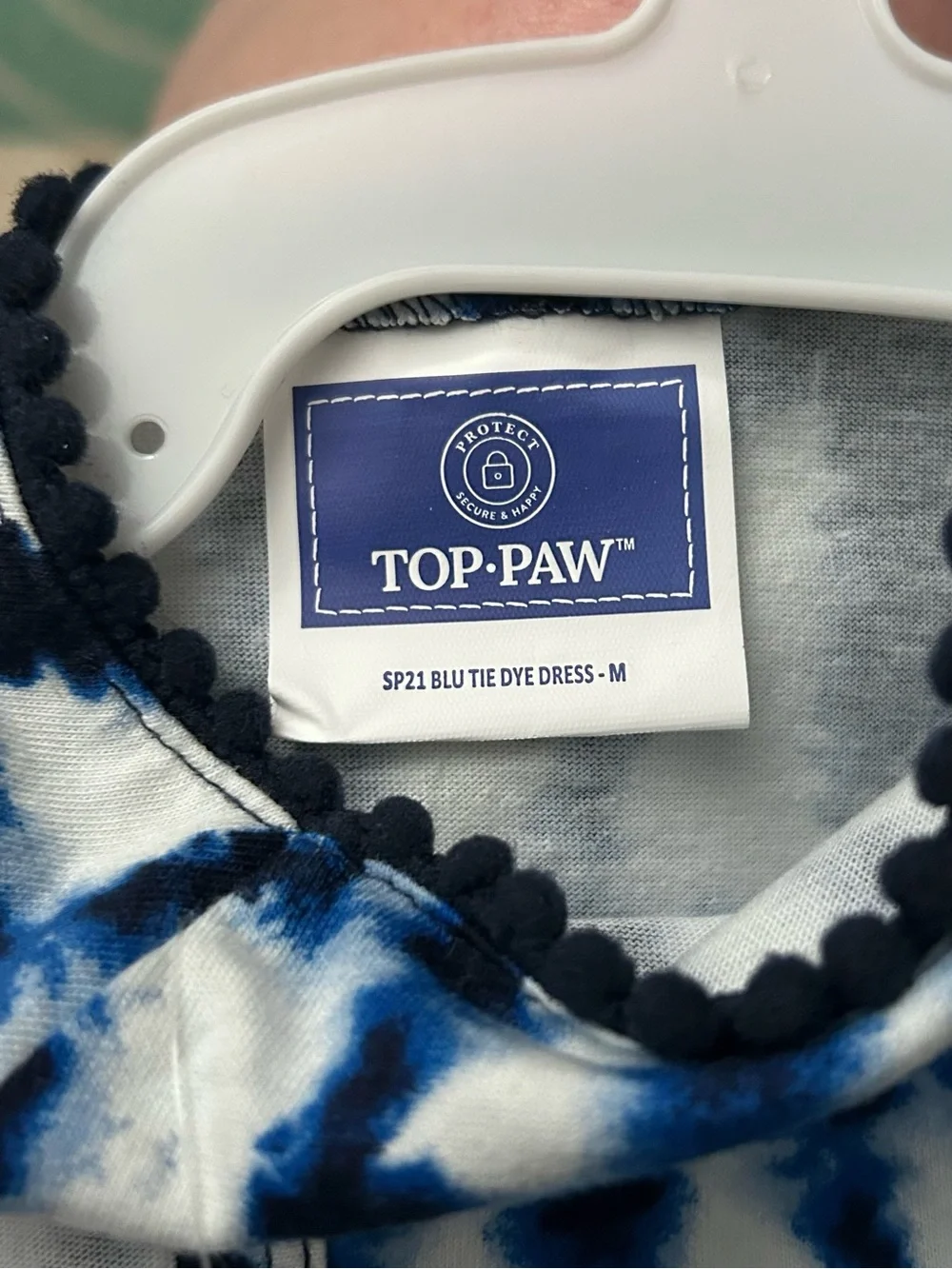 NWT Top Paw Blue Shibori Dog Dress - Size Medium